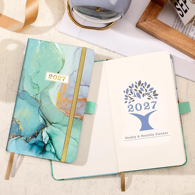 2027 Pocket Calendar - 2027 Pocket Planner, 2027 Planner Weekly and Monthly, Jan. 2027 - Dec. 2027, 6.3''Γ3.8'', Agenda Planners and Schedule Organizer with Pen Loop, 2 Bookmarks, Banded