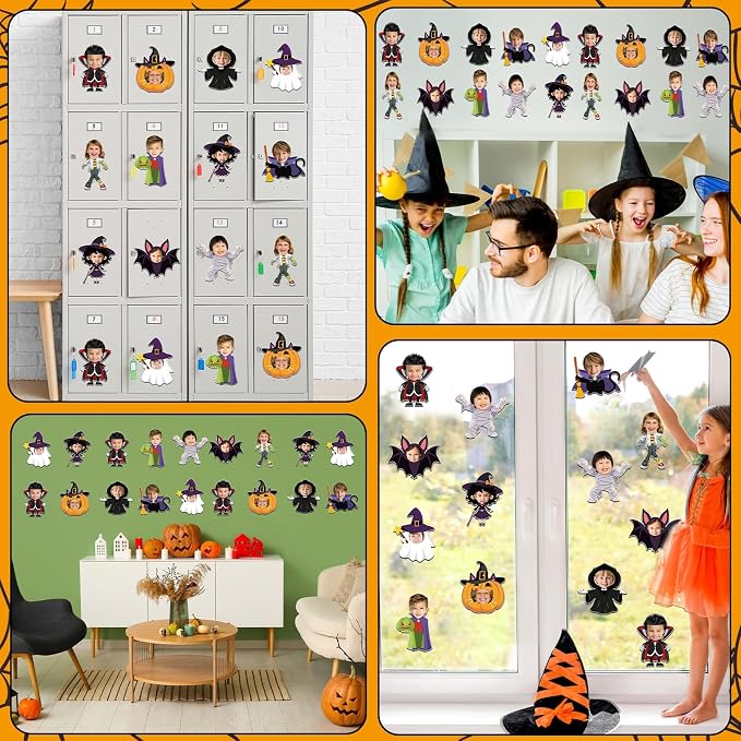 gisgfim 80Pcs Halloween Cutouts Boo Ghost Decorations Bulletin Board Halloween Pumpkin Paper Cut-Outs Classroom Decor for Boy Girl DIY Craft Photo Wall Kindergarten Preschool Party Favor Supply