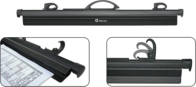 Hang-A-Plan, 18-24 Inches Quickfile Hanging Clamp, Black, Holds up to 150 Plans, 5 Pack