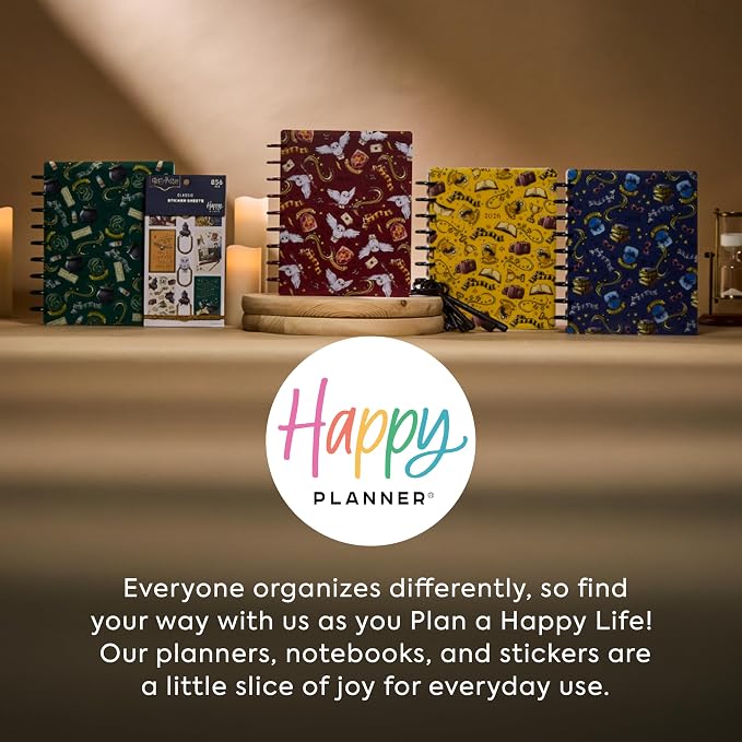 Happy Planner Harry Potter Disc-Bound 12-Month January–December 2026 Planner, Classic Size, Vertical Layout, Hufflepuff Magic