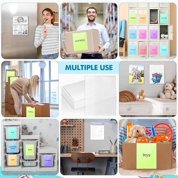 Outus 120 Pcs Self Adhesive Shop Ticket Holders Clear Plastic Sleeves Adhesive Pockets Work Order Job Ticket Holders for Back to School Student Label Home Office Posting Signs (9 x 12 Inch)