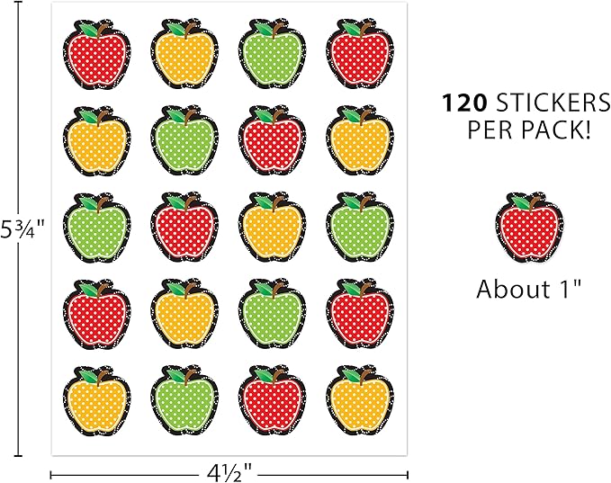 Teacher Created Resources Dotty Apples Stickers (TCR5912)