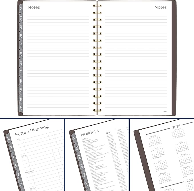 Mead Planner 2026-2027 Weekly & Monthly Academic 15-Month April-June, 5.5" x 8.5", Ground Coffee (CAW42004)