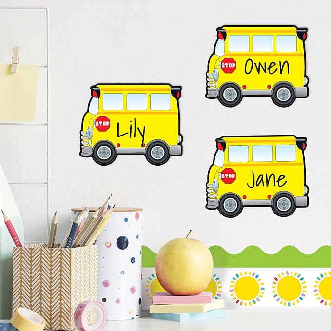Carson Dellosa – School Bus Colorful Cut-Outs, Classroom Décor, 36 Pieces