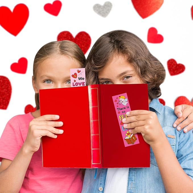 75Pcs Valentine Color Your Own Bookmarks for Kids Christian Theme DIY Coloring Blank Bookmark Classroom Art Craft Supplies for Teacher Student Valentine’s Day Party Reward Goodie Fillers Exchange Gift