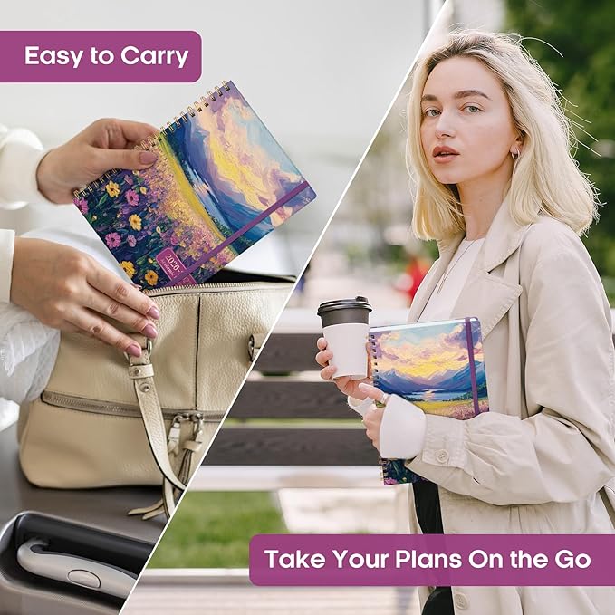 Academic Planner 2026-2027, Weekly and Monthly Calendar Book, July 2026 – June 2027, Hardcover Planner with Tabs, Perfect for Teachers, Students, Women & Men, A5 (6.4" x 8.5") - Blush Horizon