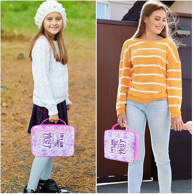 ICOSY Bible Cover Case for Women Girls Kids Bible Bag Case with Handle Kids Girls Bible Study Accessories Supplies