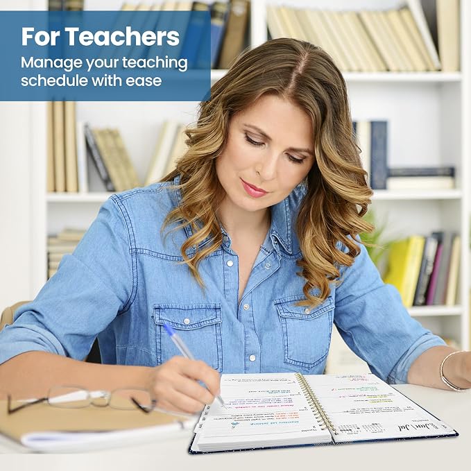 Planner 2026–2027, Academic Planner Weekly and Monthly Calendar Jul 2026 – Jun 2027 Hardcover Planner with Tabs and Pocket, Spiral Bound Agenda Book for Student & Teacher, 6.3" x 8.5", Ocean Murmur