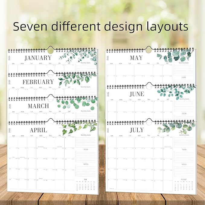 Aesthetic Wall Calendar 2026, 18 Monthly Horizontal Calendar January 2026 to June 2027, 14.5" x 11.5" Modern Wall Hanging Calendar for School, Home, Office for Monthly Organizing & Planning