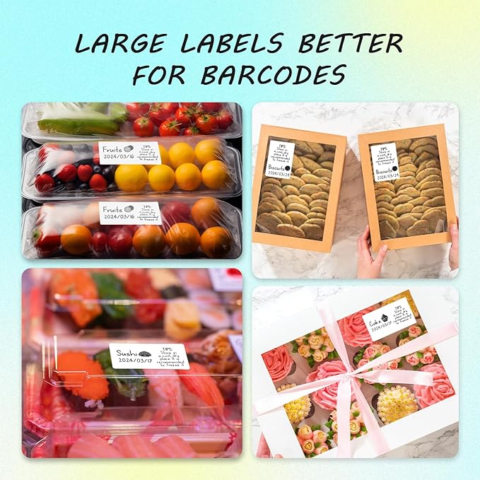 Thermal Labels Compatible with Phomemo M100/M110/M150/M221/M220/M120/M200/M250 Label Printer,1.97''x3.15''(50x80mm), 100 Labels/Roll, Black on White