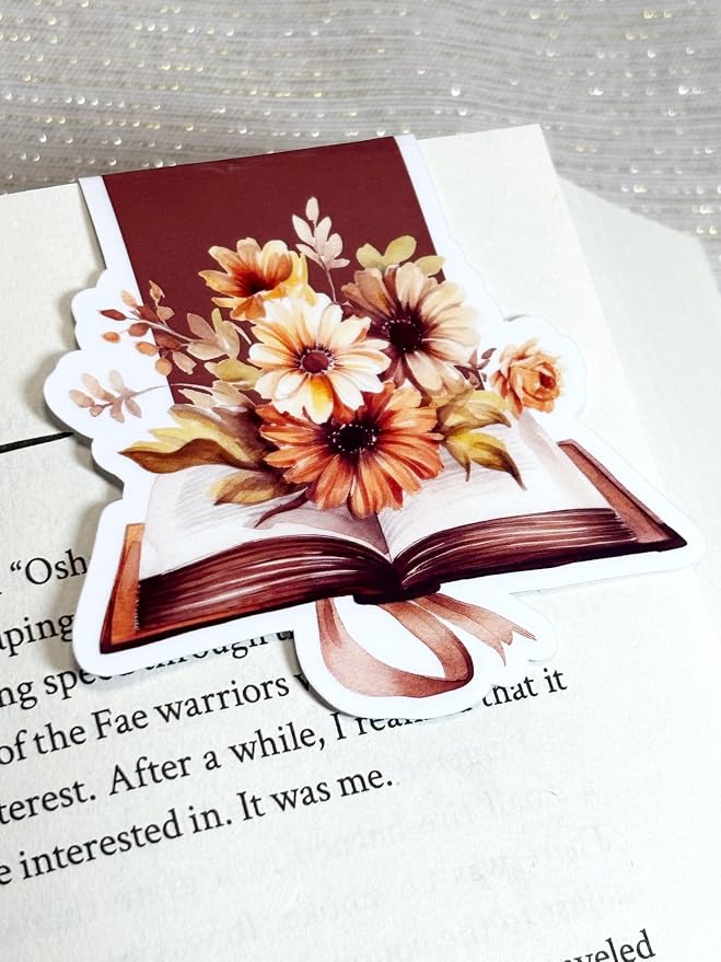 creates Magnetic Bookmark For Reading Journals Planners Scrapbooking Office Supplies Cute And Funny Bookmark For Bookworms MATTE Laminate Double Sided Handmade (Floral Reader)