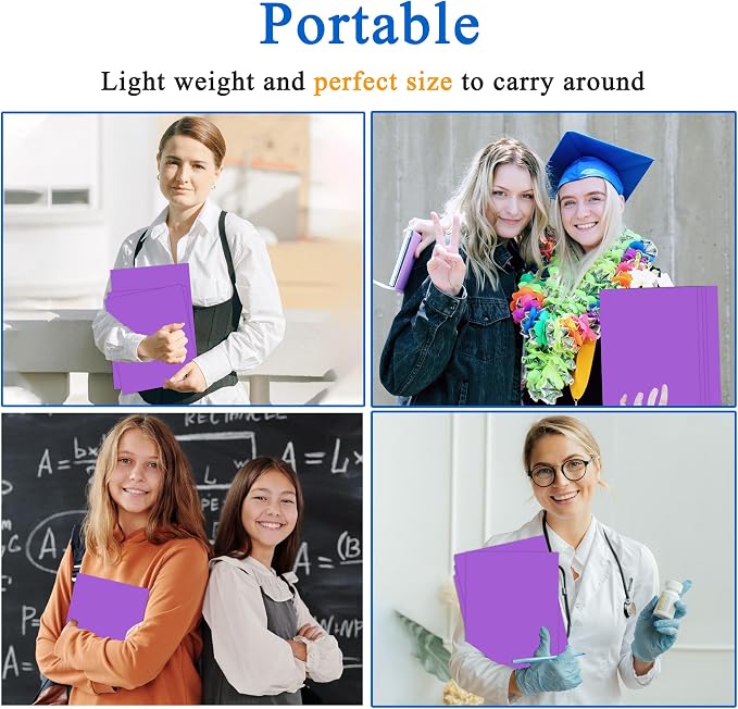 Zzrywuty 25 Packs Paper Purple Folders with Pockets for Students,Businessmen and Office Workers,Letter Size,Two Pocket Folders with Card Slot for Office,Business,School Supplies