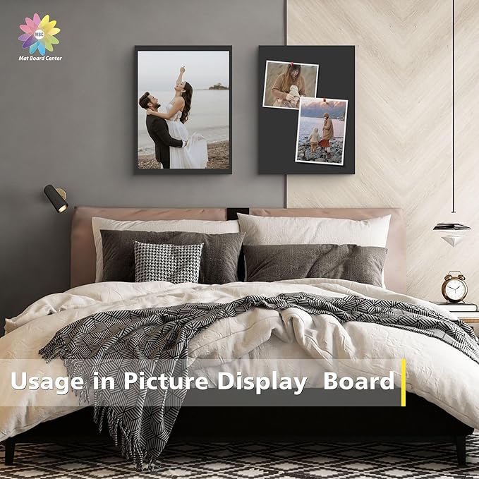 Mat Board Center Premium Black Foam Core Board - 11x14 Inches 3/16" Thick - 10 Pack - Acid-Free - Ideal for Mounting, Crafts, Art, and Presentations