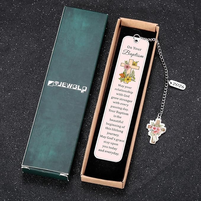 Baptism Gifts for Teen Girl Women 2026 - Christian Bookmarks Baptism Gifts for Girls 8-10, Religious Bookmarks Catholic Baptismal Christening Gift for Girls, Easter Basket Stuffers for Teens Adults
