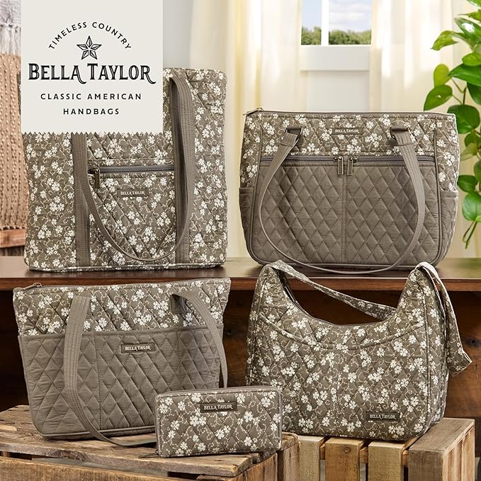 Bella Taylor Small Bible Cover for Women - Quilted Cotton Bible Case for 6 x 9 inch Books - Woodland Floral