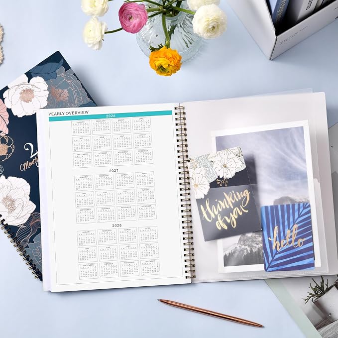 2026-2027 Monthly Planner - 9" x 11" 18 Months Calendar Planner, Jul. 2026 - Dec. 2027, 26-27 Monthly Calendar Planner, 18 Monthly Planner/Calendar 2026-2027 with Tabs, Back Pocket, Twin-Wire Binding