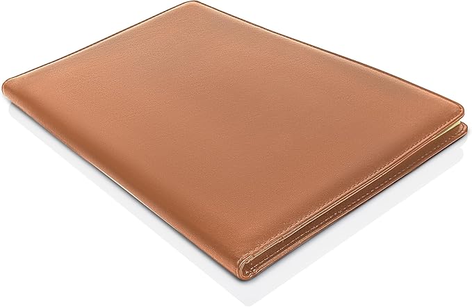 Legal Size Padfolio, 8.5 x 14 Inch Portfolio Folder for Legal Pad, Professional Padfolio for Job Interviews, Business Meetings, and Attorneys (Saddle Tan) (3 Pack)