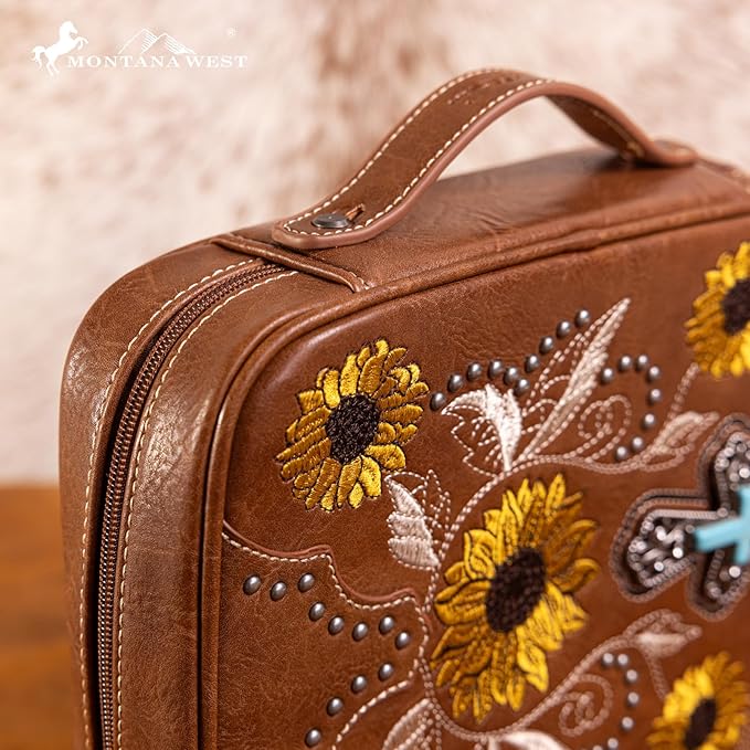 Montana West Western Style Embroidered Bible Covers for Women Men Book Carrying Case Church Bag Outdoor Bible Protective