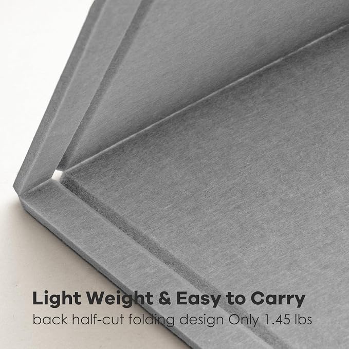 Lightomorrow Bulletin Board, 36 x 24 inches Felt Board - Decorative Pin Board, Cork Board Alternative for Wall, Foldable Self-Adhesive Vision Board Prayer Board with 20 Pushpins-Silver Gray