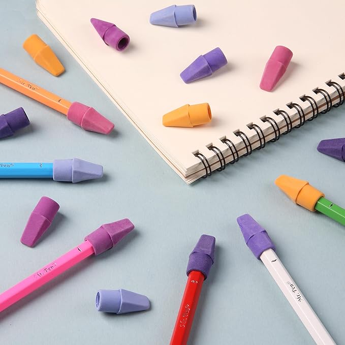 Mr. Pen- Pencil Top Erasers, 120 Pack, 6 Different Twilight Pulse Colors, Latex-Free & No Smudge Pencil Eraser Tops