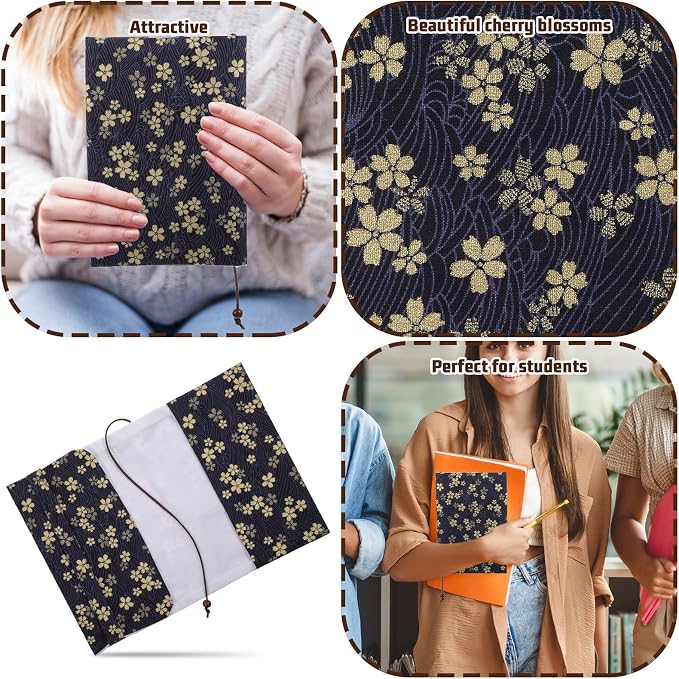 Book Covers for Paperbacks,Book Cover Protector Adjustable Fabric Fit A5 Size Paperbacks for Hardcover Softcover Novels Protection Dark Blue 5.5x8.2 Inch(Dark Blue)