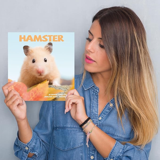 2026 Wall Calendar,Hamster Calendar 2026, Monthly Wall Calendar, 12" x 24" Open,Family Planner Calendar Organizer with funny hamster Images
