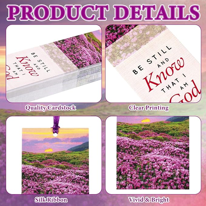 Dispowreath 60 Pcs Be Still and Know that I Am God Bookmarks Religious Psalm 46: 10 Bookmarks Church Exchange Gifts for Sunday School Vbs Church Prizes Party Favors