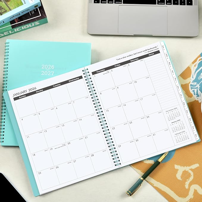 Monthly Planner 2026-2027 - Planner 2026, 9'' x 11'', 24 Months from JANUARY 2026 to DECEMBER 2027, Monthly Calendar with Tabs, Inner Pocket