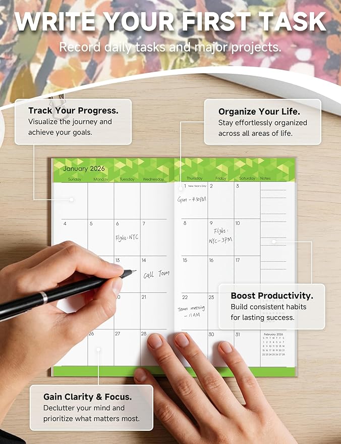 Pocket Calendar 2026-2028 Animal Series, Monthly Planner Jan 2026 to Jul 2028 (3.7" x 6.7") Perfect Purse Calendar, Pocket Agenda with Protective Plastic Sleeve- Napping Cat