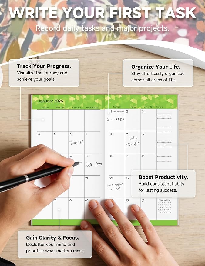 Pocket Calendar 2026-2028 Animal Series, Monthly Planner Jan 2026 to Jul 2028 (3.7" x 6.7") Perfect Purse Calendar, Pocket Agenda with Protective Plastic Sleeve- Napping Cat