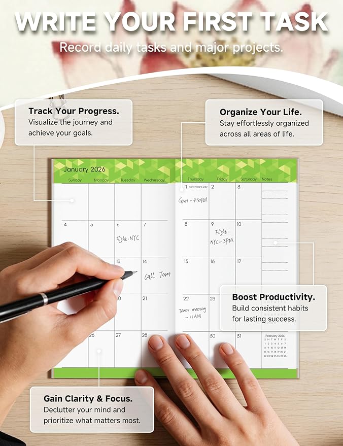 Pocket Calendar 2026-2028 Animal Series, Monthly Planner Jan 2026 to Jul 2028 (3.7" x 6.7") Perfect Purse Calendar, Pocket Agenda with Protective Plastic Sleeve- Koi Cat