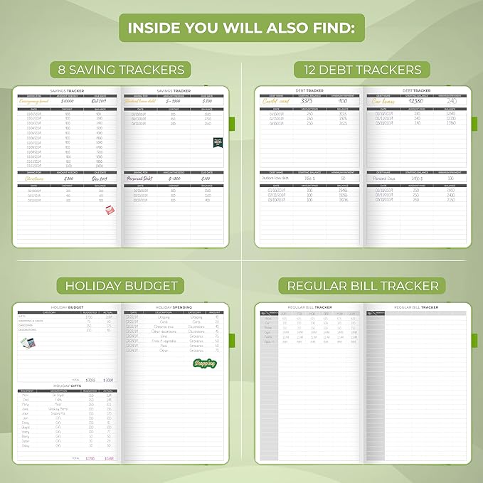 Clever Fox Budget Planner - Expense Tracker Notebook. Monthly Budgeting Organizer, Finance Logbook & Accounts Book, Bill Tracker, A5 (Green)