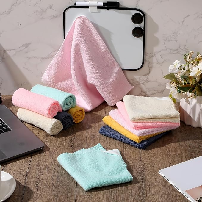 Fanfanwin 12 Pcs Magnetic Cleaning Cloth Dry Erasers for White Boards 9.84" x 9.84" Extra Strong Magnetism Microfiber Whiteboard Eraser for Blackboards Classroom Home Reusable Washable
