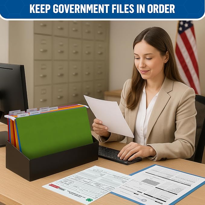 50 Pack Hanging File Folders Legal Size 8.5x14 - Colored Hanging Folders for Filing Cabinet with 1/5-Cut Adjustable Tabs Files for Filing Cabinet Organizer File Hangers for File Cabinets with Hooks