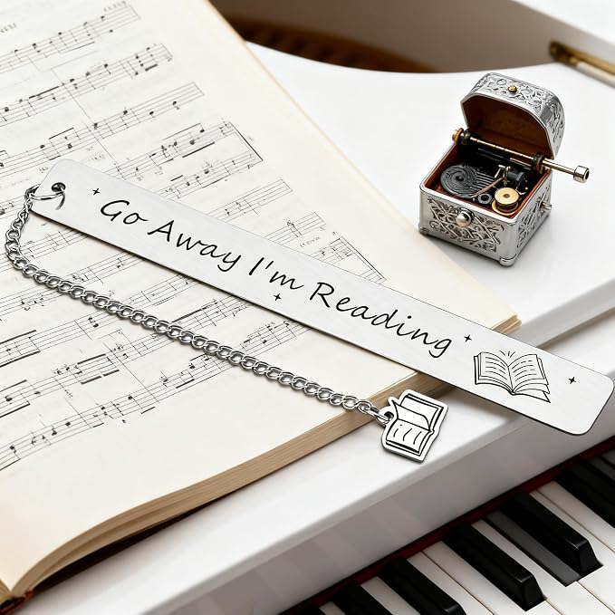 Funny Gifts for Women Men, Go Away I'm Reading Bookmark for Book Lovers, Sarcastic Gifts for Friend Reader, Bookworm Birthday Christmas Gifts for Her Him, Book Accessories