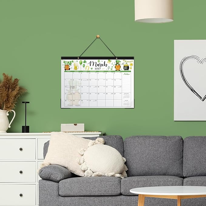 Desk Calendar 2026-2027, 18 Months Desk/Wall Calendar 2026-2027, July 2026 - December 2027, 17" x 12", with Large Ruled Blocks for Planning