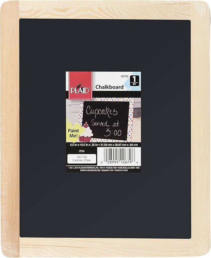 Plaid Enterprises Double-Sided Chalkboard Set, 8 ' x 10 ' With Decorative Wood Surface Frame, Perfect For Arts & Crafts, 6 Pack