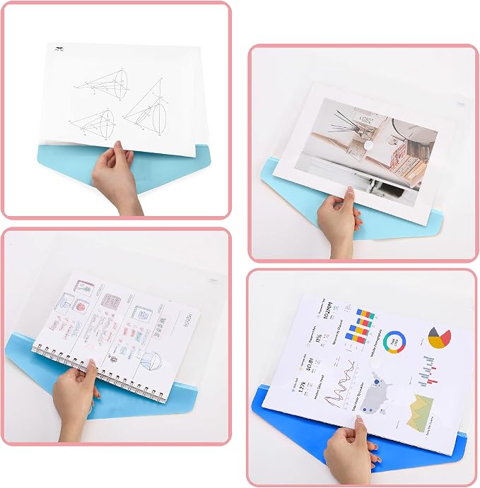 Mr. Pen- Clear Plastic Envelopes File Folders, 10 Pack, A4, Letter Size, Colorful Flaps, Clear Folders for Documents Plastic Poly Envelopes with Label for School, Home, Work, Office, Organizer