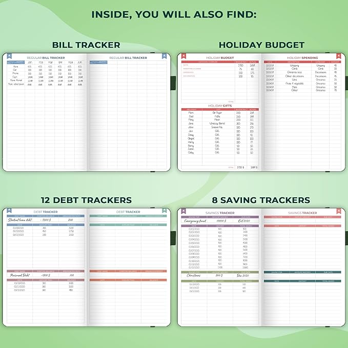 Clever Fox Bi Weekly Budget Planner – Undated Financial Organizer Book – Expense Tracker, Budgeting & Bill Notebook, A5 (Dark Green)