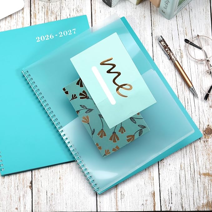 2026-2027 Monthly Planner - Planner/Calendar 2026-2027, JUL 2026 - DEC 2027, 9" x 11", 18 Month Planners with Tabs, Pocket, Label, Contacts and Passwords, Twin-Wire Binding, Blue