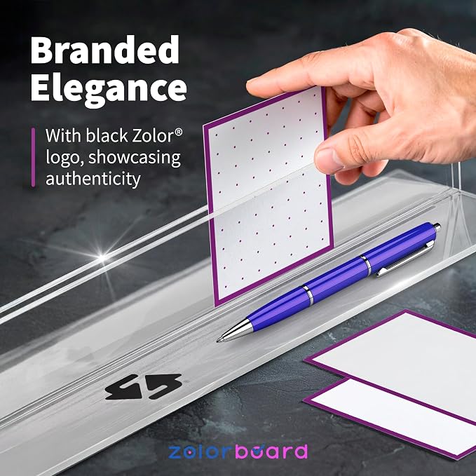 Intention Tray™ – Premium Clear Acrylic Card & Pen Holder | 15" x 3.1" Ultra-Clear Desk Organizer Cards™, Playing Cards, Place Cards, Signage | Minimalist Office Accessory