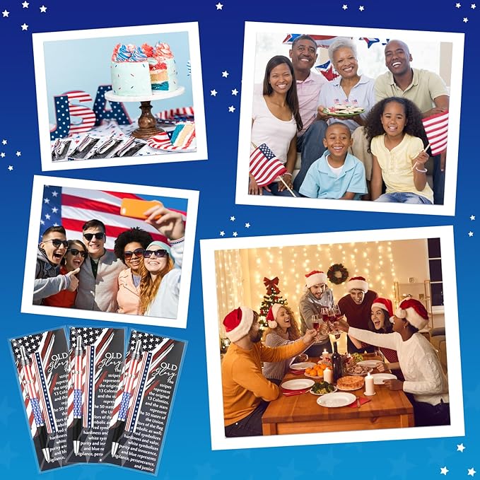 Sayglossy 60 Sets/180 Pcs 4th of July Party Favors 250th Anniversary Flag Ballpoint Pens Silicone Wristband Bookmarks Patriotic Souvenir for 1776-2026 Commemorative Memorial Veteran Independence