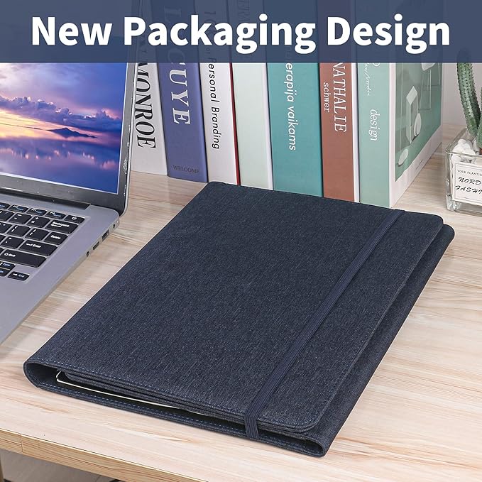 Trifold Planner Cover for Rocketbook Smart Notebook | Fits Letter Size/A4/8.5x11 Inch | Waterproof Portfolio Organizer with File Storage & Accessory Protection (Blue)