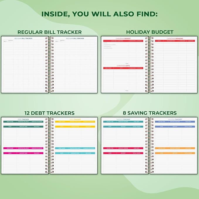 Clever Fox Budget Planner & Monthly Bill Organizer With Pockets. Expense Tracker, Budgeting Journal & Financial Book. Large, 8x9.5" (Dark Green)