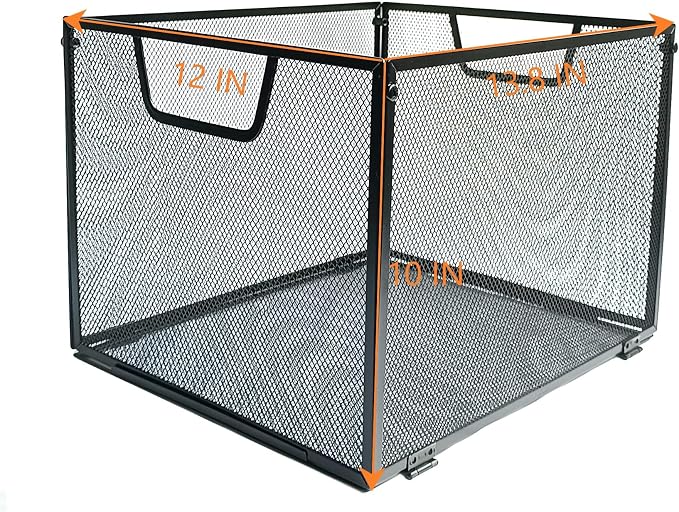 2 Pack Metal File Baskets,Hanging File Folder Organizer,Office File Box,Letter Size,Black (2)