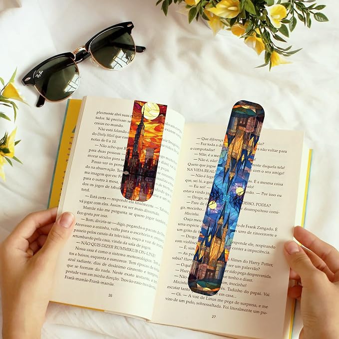 Fantasy Magnetic Bookmarks, 30 Pcs Stained Glass Magnet Book Markers, Aesthetic Book Marks Gifts for Reading Women Book Lovers
