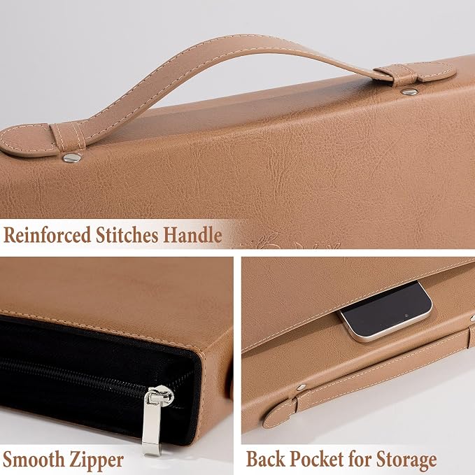 Bible Cover Case for Women and Men, PU Leather Bible Bag Bible Study Supplies Accessories with Detachable Wrist Strap