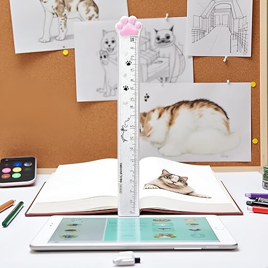 Grey Cats Claw Plastic Rulers, 15cm Straight Rulers Measuring Tool Drawing Stationery Office School Supplies Scale, Drafting Tools and Drafting Kits