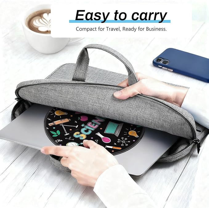 Gctriki Science Teacher Mouse Pad, 8.6" Round Funny Mousepad with Stitched Edge & Non-Slip Base, Comfortable Mouse Pads for Computer Laptop, Unique Office Decor Home Desk Accessories Gift for Teacher