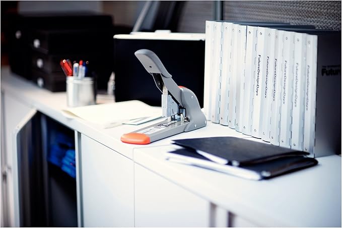 Rapid 23633700 Fashion HD110 Heavy Duty Stapler, Metal Body, Silver/Orange, 210 Sheet Capacity